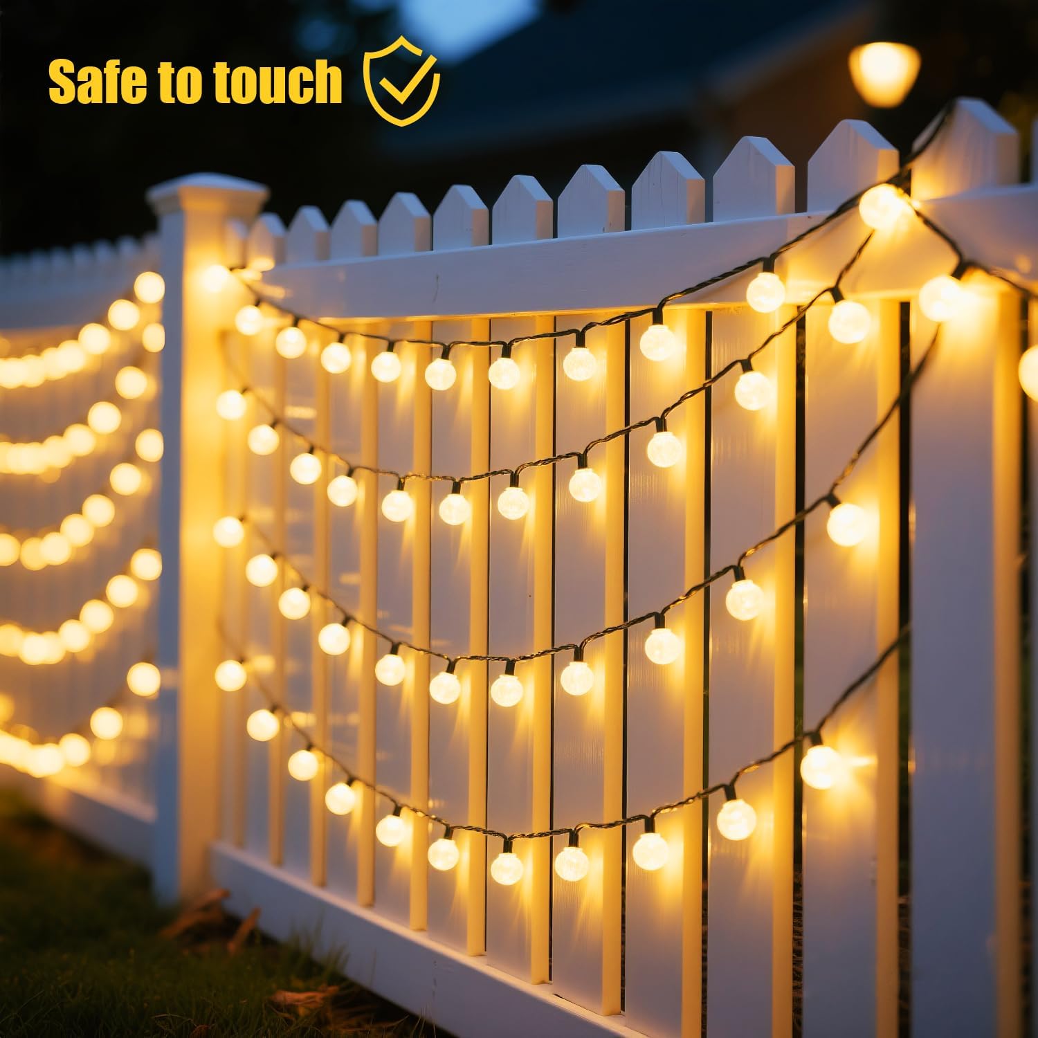 35 FT Solar Globe String Lights – 60 LED Outdoor Waterproof Patio & Garden Lights (Warm White / Bright White / RGB) - with RGB Color - Changing | Sold by Uncle Wiener's Wholesale