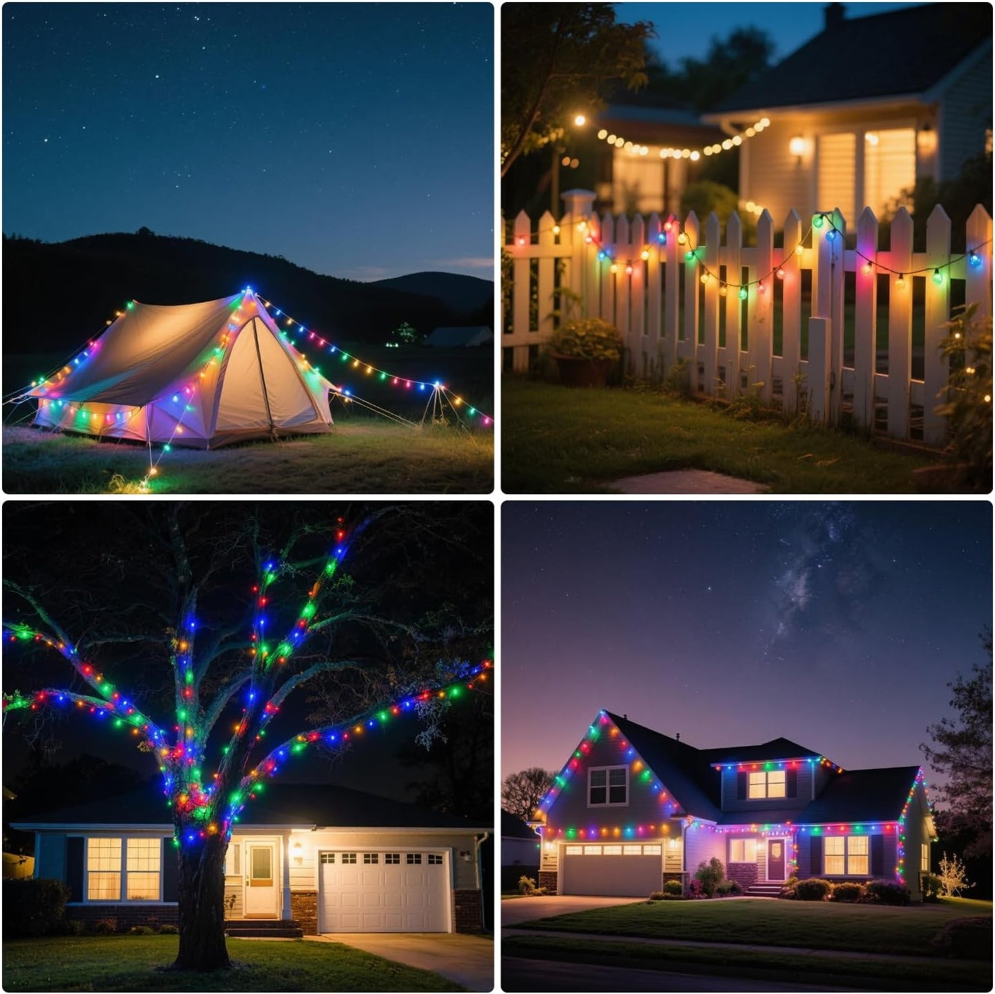 35 FT Solar Globe String Lights – 60 LED Outdoor Waterproof Patio & Garden Lights (Warm White / Bright White / RGB) - with Bright White | Sold by Uncle Wiener's Wholesale