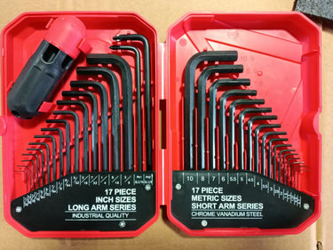 35 - Piece SAE & Metric Allen Wrench Set – Long Arm Hex Key Tool Kit with Storage Case – SMAW35 - with | Sold by Uncle Wiener's Wholesale