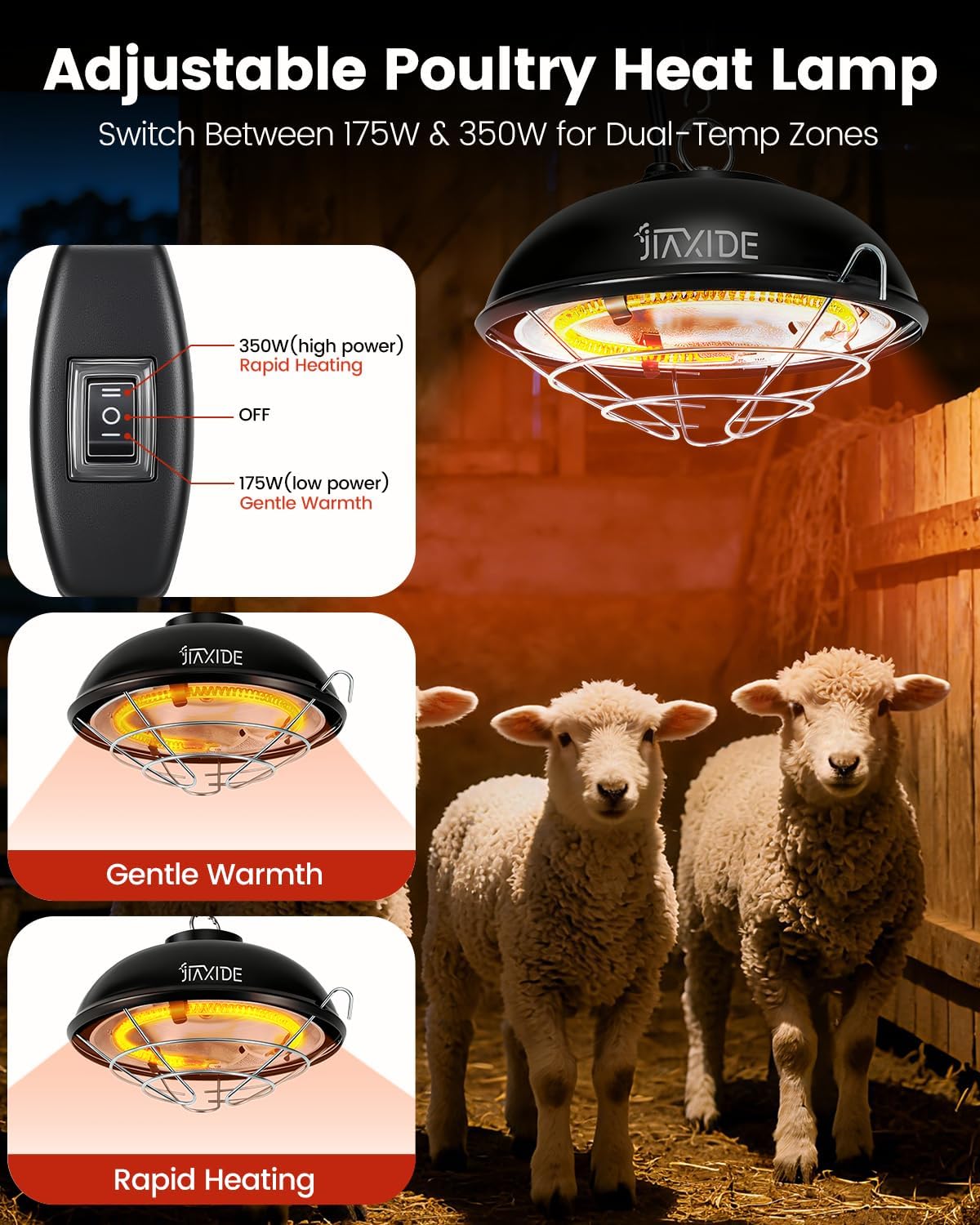 350W Chicken Heat Lamp Dual Mode Adjustable Brooder Lamp Coop Heater CHL350 - with | Sold by Uncle Wiener's Wholesale