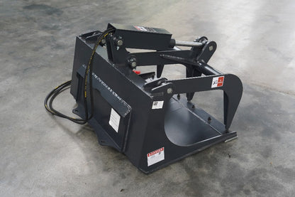 36″ Smooth Bucket Grapple for Mini Skid Steer – Front View

Hydraulic Dual-Arm Mini Skid Steer Grapple Bucket

Top Angle of 36″ Grapple Attachment on Pallet

Compact Skid Steer Grapple Bucket in Black Steel Finish