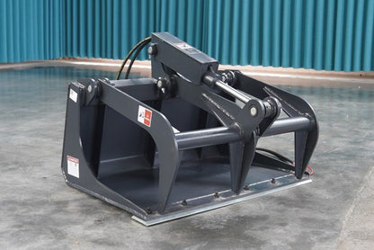 36″ Smooth Bucket Grapple for Mini Skid Steer – Front View

Hydraulic Dual-Arm Mini Skid Steer Grapple Bucket

Top Angle of 36″ Grapple Attachment on Pallet

Compact Skid Steer Grapple Bucket in Black Steel Finish