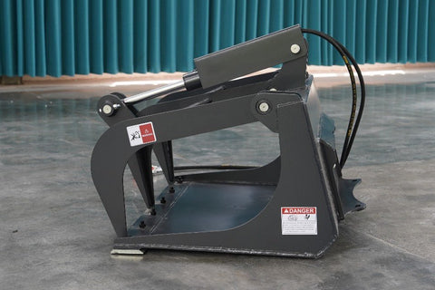 36″ Smooth Bucket Grapple for Mini Skid Steer – Front View

Hydraulic Dual-Arm Mini Skid Steer Grapple Bucket

Top Angle of 36″ Grapple Attachment on Pallet

Compact Skid Steer Grapple Bucket in Black Steel Finish
