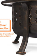 36" Outdoor Fire Pit & BBQ Grill – Rubbed Bronze Finish 10114FP - with | Sold by Uncle Wiener's Wholesale