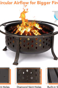 36" Outdoor Fire Pit & BBQ Grill – Rubbed Bronze Finish 10114FP - with | Sold by Uncle Wiener's Wholesale