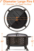 36" Outdoor Fire Pit & BBQ Grill – Rubbed Bronze Finish 10114FP - with | Sold by Uncle Wiener's Wholesale