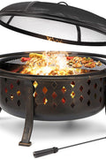 36" Outdoor Fire Pit & BBQ Grill – Rubbed Bronze Finish 10114FP - with | Sold by Uncle Wiener's Wholesale
