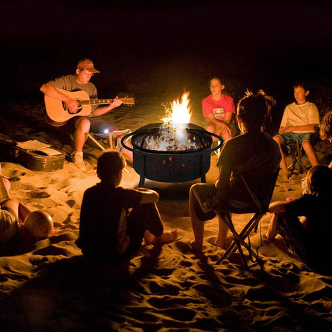 36" Outdoor Fire Pit & BBQ Grill – Rubbed Bronze Finish 10114FP - with | Sold by Uncle Wiener's Wholesale