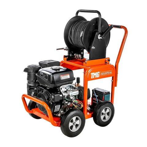 3600 PSI Sewer Jetting Machine – 14HP Kohler Engine, 200' Hose – SKU: TMGGWJ36 - with | Sold by Uncle Wiener's Wholesale