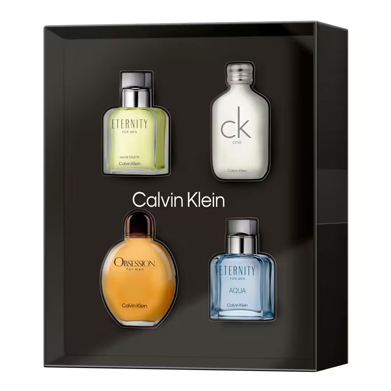 Calvin Klein Men's Eau de Toilette Gift Set – 4-Piece Mini Cologne Collection with CK One, Eternity, Obsession & Escape