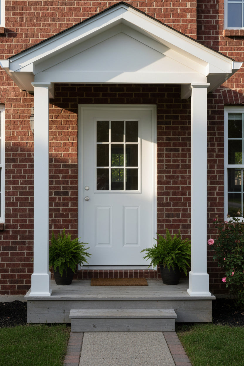 36x80 Fiberglass Entry Door with 9 - Lite Grid Glass Prehung White Smooth Finish Left or Right Hand Swing P06LH P06RH - with Left Hand Swing | Sold by Uncle Wiener's Wholesale