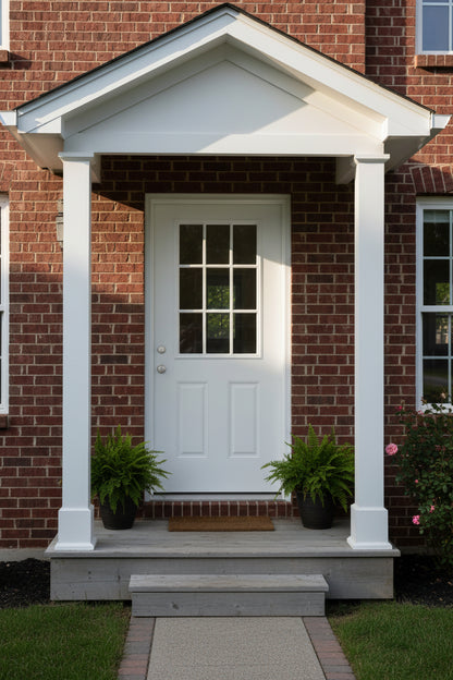 36x80 Fiberglass Entry Door with 9 - Lite Grid Glass Prehung White Smooth Finish Left or Right Hand Swing P06LH P06RH - with Left Hand Swing | Sold by Uncle Wiener's Wholesale