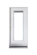 36x80 Fiberglass Entry Door with Built - In Blinds Clear Glass Prehung Smooth White Finish Left or Right Hand Swing FG00LH FG00RH - with Left Hand Swing | Sold by Uncle Wiener's Wholesale