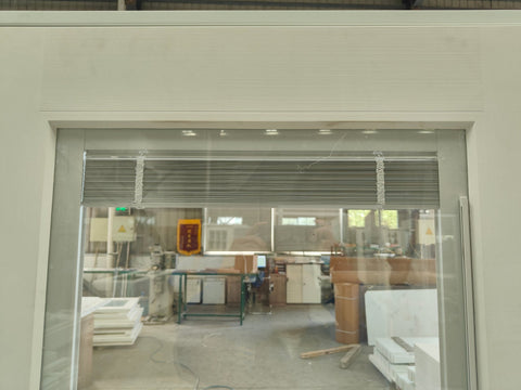 36x80 Fiberglass Entry Door with Built - In Blinds Clear Glass Prehung Smooth White Finish Left or Right Hand Swing FG00LH FG00RH - with Left Hand Swing | Sold by Uncle Wiener's Wholesale