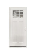 36x80 Fiberglass Exterior Door with 6 - Lite Grid Glass Prehung Smooth Finish Left or Right Hand Swing FG03LH FG03RH - with Right Hand Swing | Sold by Uncle Wiener's Wholesale