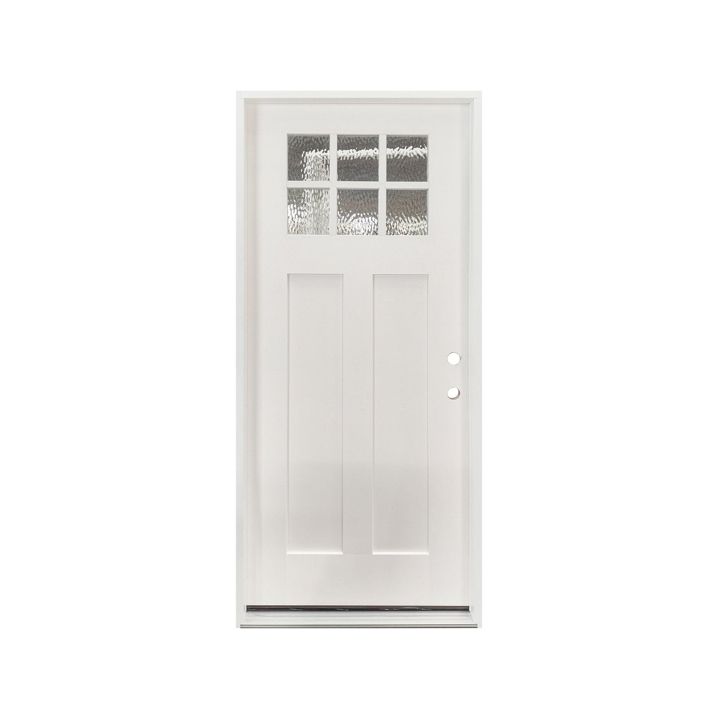 36x80 Fiberglass Exterior Door with 6 - Lite Grid Glass Prehung Smooth Finish Left or Right Hand Swing FG03LH FG03RH - General Equipment with Left Hand Swing | Sold by Uncle Wiener's Wholesale