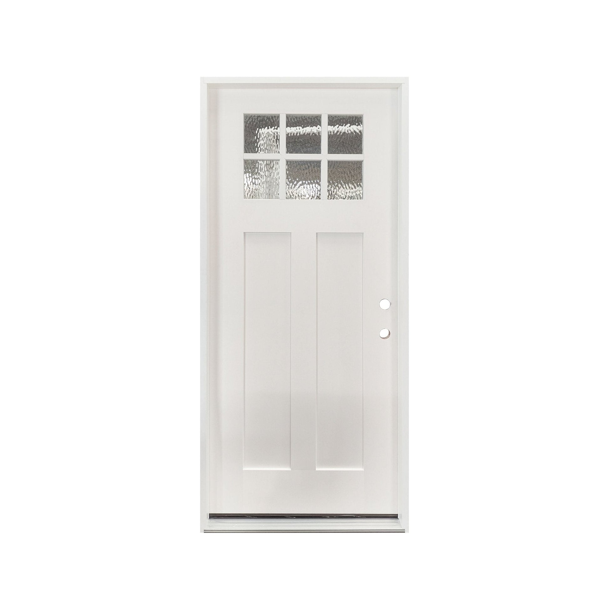 36x80 Fiberglass Exterior Door with 6 - Lite Grid Glass Prehung Smooth Finish Left or Right Hand Swing FG03LH FG03RH - General Equipment with Left Hand Swing | Sold by Uncle Wiener's Wholesale