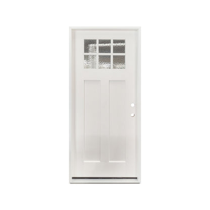 36x80 Fiberglass Exterior Door with 6 - Lite Grid Glass Prehung Smooth Finish Left or Right Hand Swing FG03LH FG03RH - General Equipment with Left Hand Swing | Sold by Uncle Wiener's Wholesale