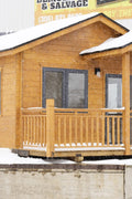 370 SQ FT Insulated Pine Log Cabin Tiny House Package – Multiple Options – Energy - Efficient Design - with PACKAGE KIT (WITHOUT ELECTRICAL / ASSEMBLED) | Sold by Uncle Wiener's Wholesale