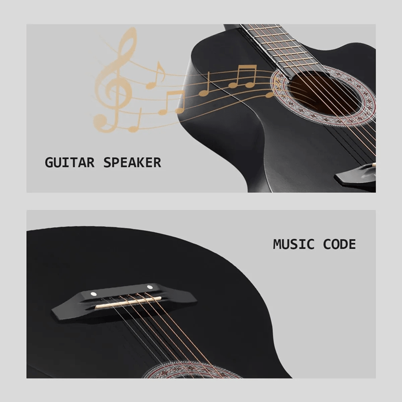 38" Acoustic Guitar High Gloss Beginner Starter Kit with Accessories 38 in Full Size AC38HG - with | Sold by Uncle Wiener's Wholesale