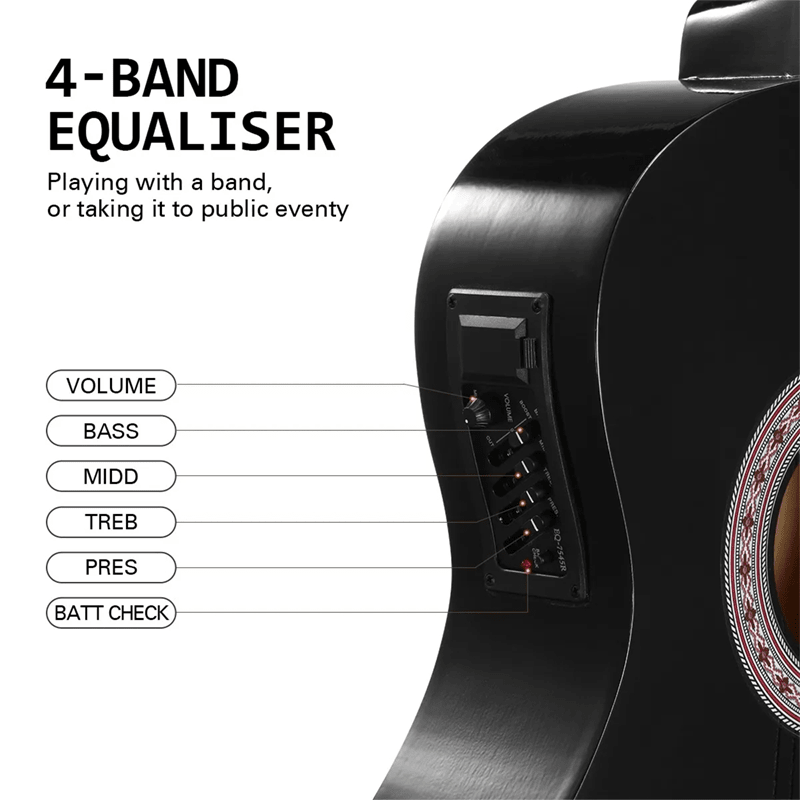 38" Acoustic Guitar High Gloss Beginner Starter Kit with Accessories 38 in Full Size AC38HG - with | Sold by Uncle Wiener's Wholesale