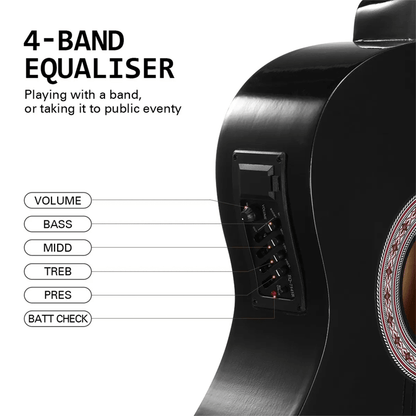38" Acoustic Guitar High Gloss Beginner Starter Kit with Accessories 38 in Full Size AC38HG - with | Sold by Uncle Wiener's Wholesale