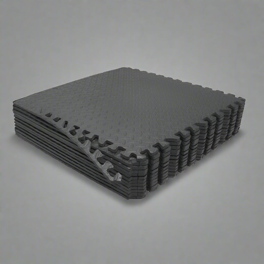 EVA Foam Interlocking Gym Mats – 3/8 inch thick
Home Gym Flooring – EVA Foam Mats 186 Sq Ft
Shock Absorbing Black Foam Tiles for Fitness Flooring
Durable 3/8 Inch Exercise Mats – 24x24 Foam Panels