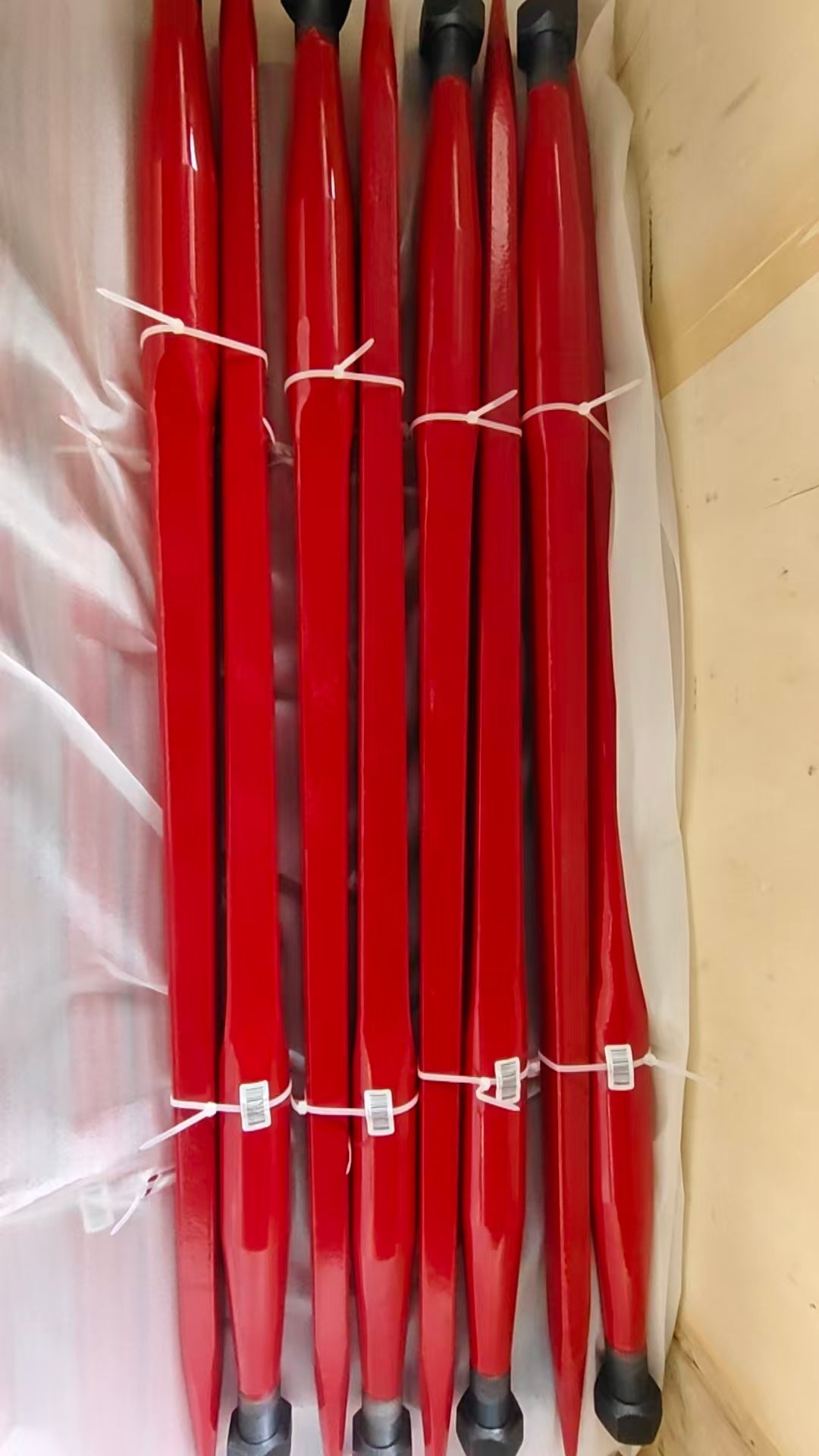 39" Hay Bale Spear 2 - Piece Set – Heavy Duty 3000 lb Capacity Red Spring Steel Replacement Tines with Sleeve HBS39R2 - General Equipment with | Sold by Uncle Wiener's Wholesale