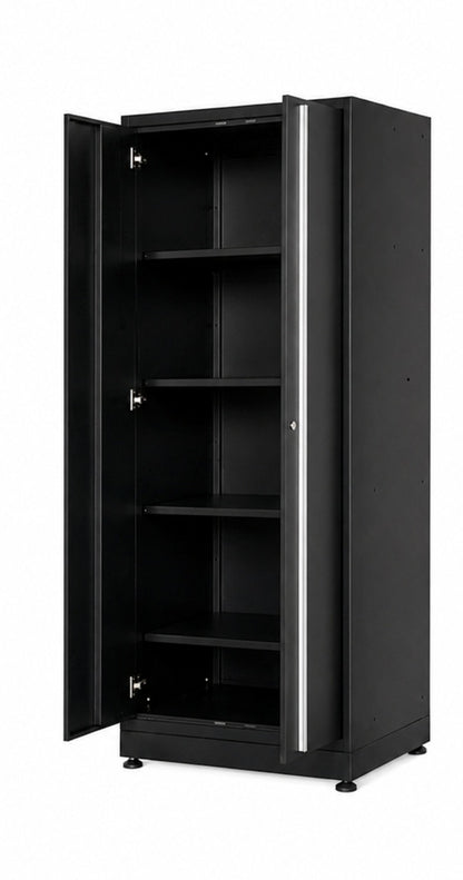  4-Piece Stainless Steel Garage Cabinet Set with Workbench, Wall Cabinets & Tall Storage Cabinet HTC3280PC