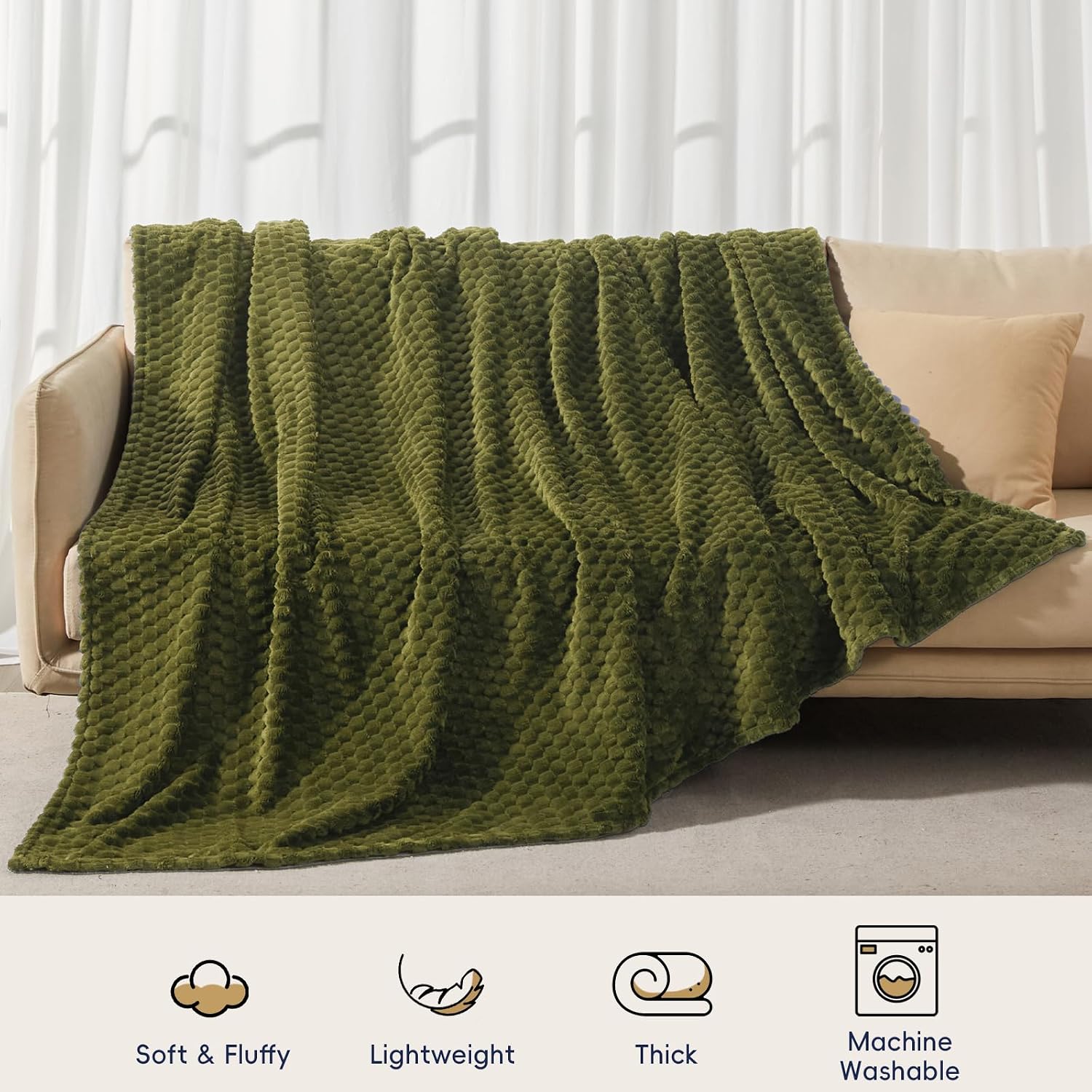 3D Jacquard Flannel Fleece Blanket Plush Soft Throw 50x60 60x80 90x90 Inches JFFBLK - with 50" x 60" (127 x 152 cm) – Throw Size | Sold by Uncle Wiener's Wholesale