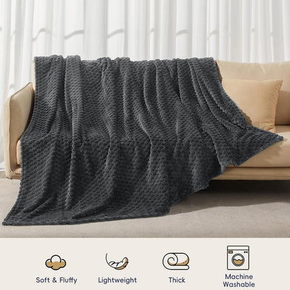 3D Jacquard Flannel Fleece Blanket Plush Soft Throw 50x60 60x80 90x90 Inches JFFBLK - with 50" x 60" (127 x 152 cm) – Throw Size | Sold by Uncle Wiener's Wholesale