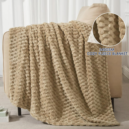 3D Jacquard Flannel Fleece Blanket Plush Soft Throw 50x60 60x80 90x90 Inches JFFBLK - with 50" x 60" (127 x 152 cm) – Throw Size | Sold by Uncle Wiener's Wholesale