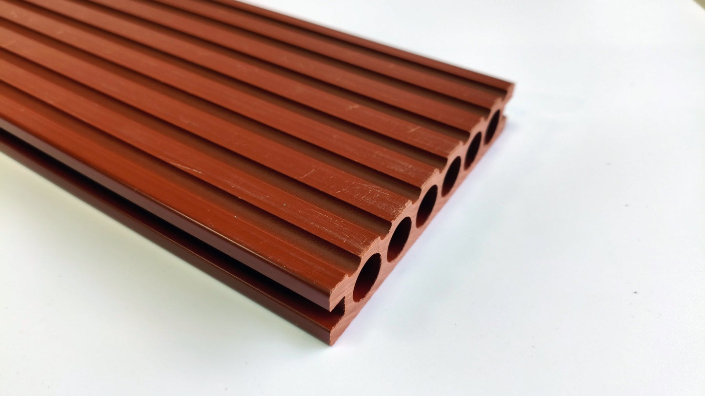 3D Wood Grain WPC Decking System 22 Sq ft Pack Boards Keel Edge Trim & Fasteners - with Edge Strips (Charcoal) | Sold by Uncle Wiener's Wholesale