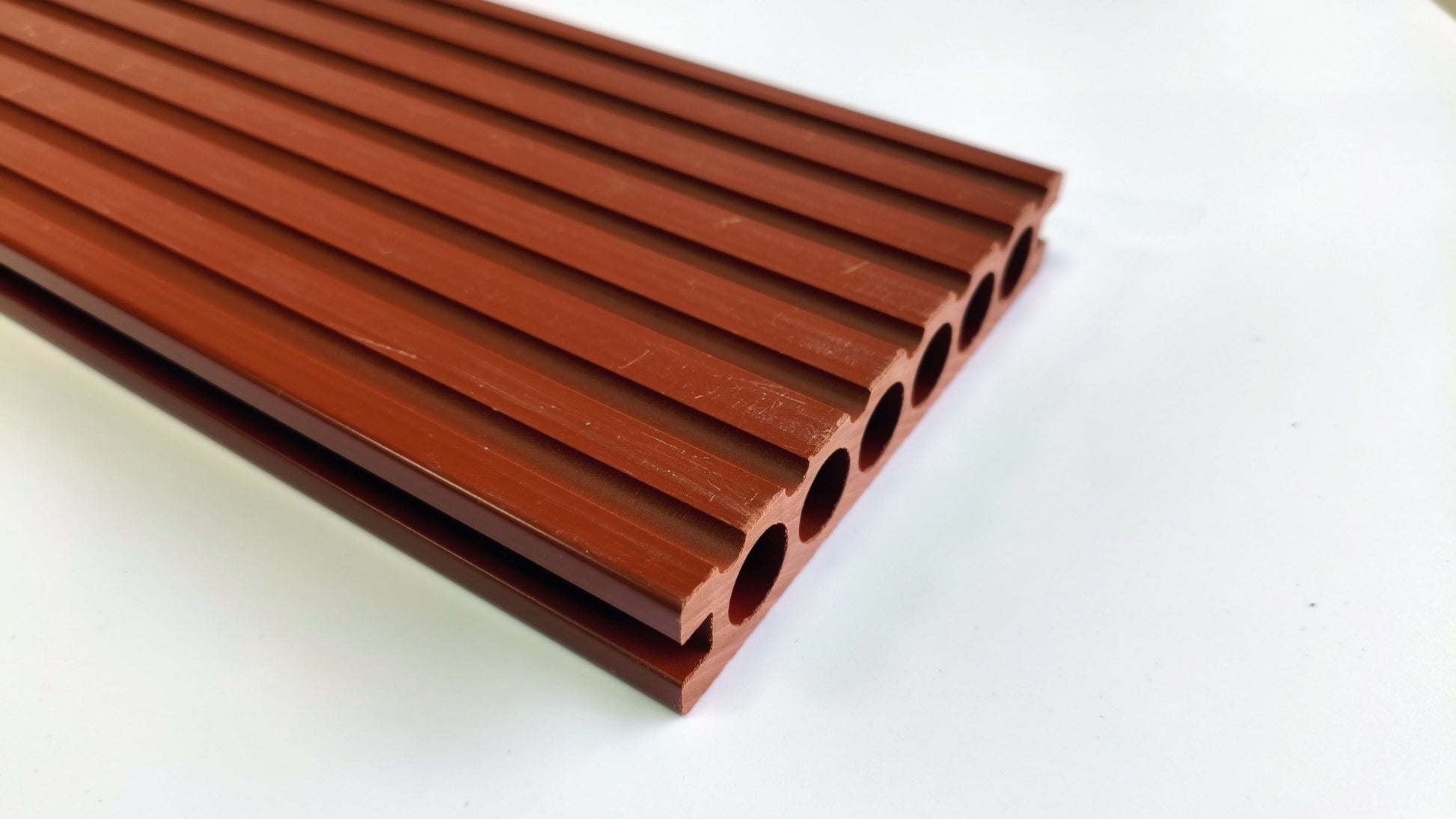 3D Wood Grain WPC Decking System 22 Sq ft Pack Boards Keel Edge Trim & Fasteners - with Edge Strips (Charcoal) | Sold by Uncle Wiener's Wholesale