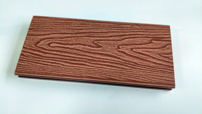 3D Wood Grain WPC Decking System 22 Sq ft Pack Boards Keel Edge Trim & Fasteners - with Edge Strips (Charcoal) | Sold by Uncle Wiener's Wholesale