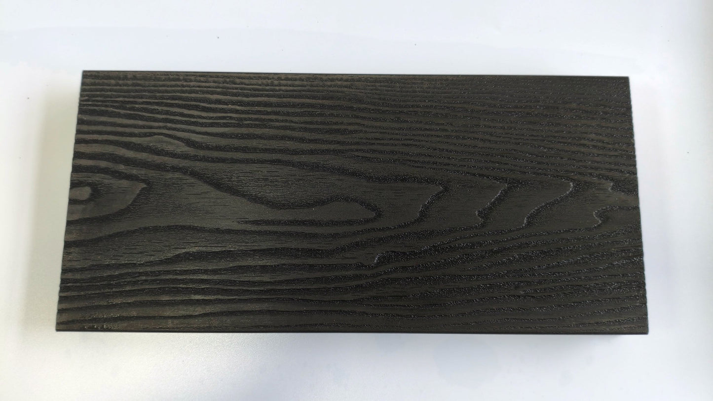 3D Wood Grain WPC Decking System 22 Sq ft Pack Boards Keel Edge Trim & Fasteners - with Edge Strips (Charcoal) | Sold by Uncle Wiener's Wholesale