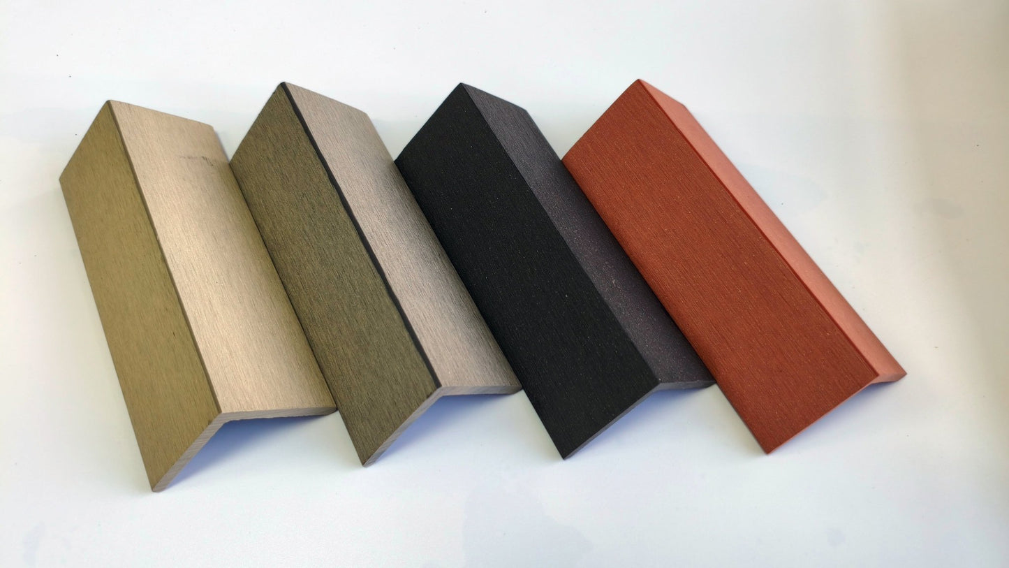 3D Wood Grain WPC Decking System 22 Sq ft Pack Boards Keel Edge Trim & Fasteners - with Edge Strips (Charcoal) | Sold by Uncle Wiener's Wholesale