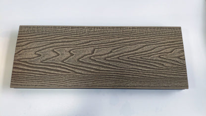 3D Wood Grain WPC Decking System 22 Sq ft Pack Boards Keel Edge Trim & Fasteners - with Edge Strips (Charcoal) | Sold by Uncle Wiener's Wholesale