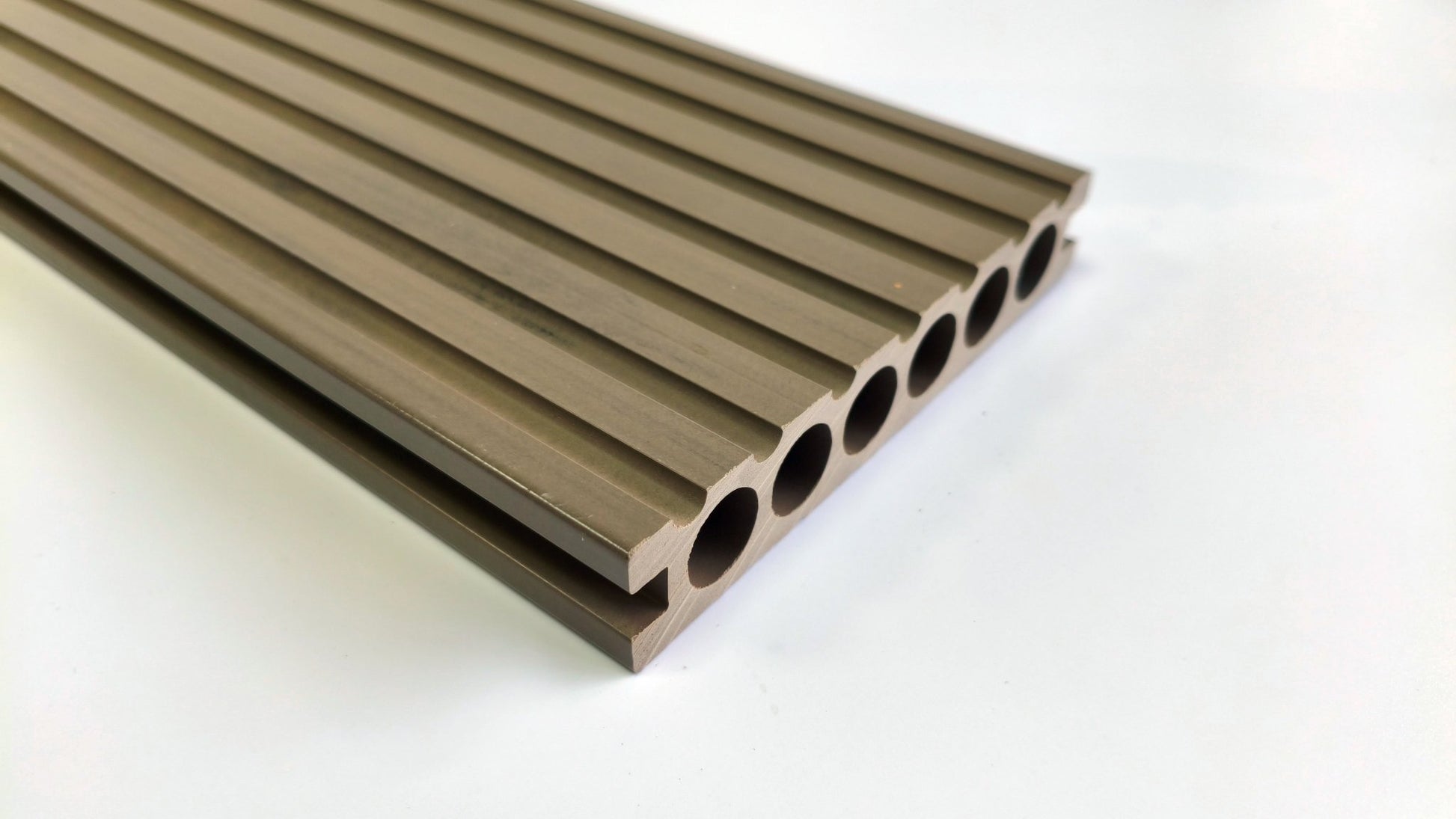 3D Wood Grain WPC Decking System 22 Sq ft Pack Boards Keel Edge Trim & Fasteners - with Edge Strips (Charcoal) | Sold by Uncle Wiener's Wholesale