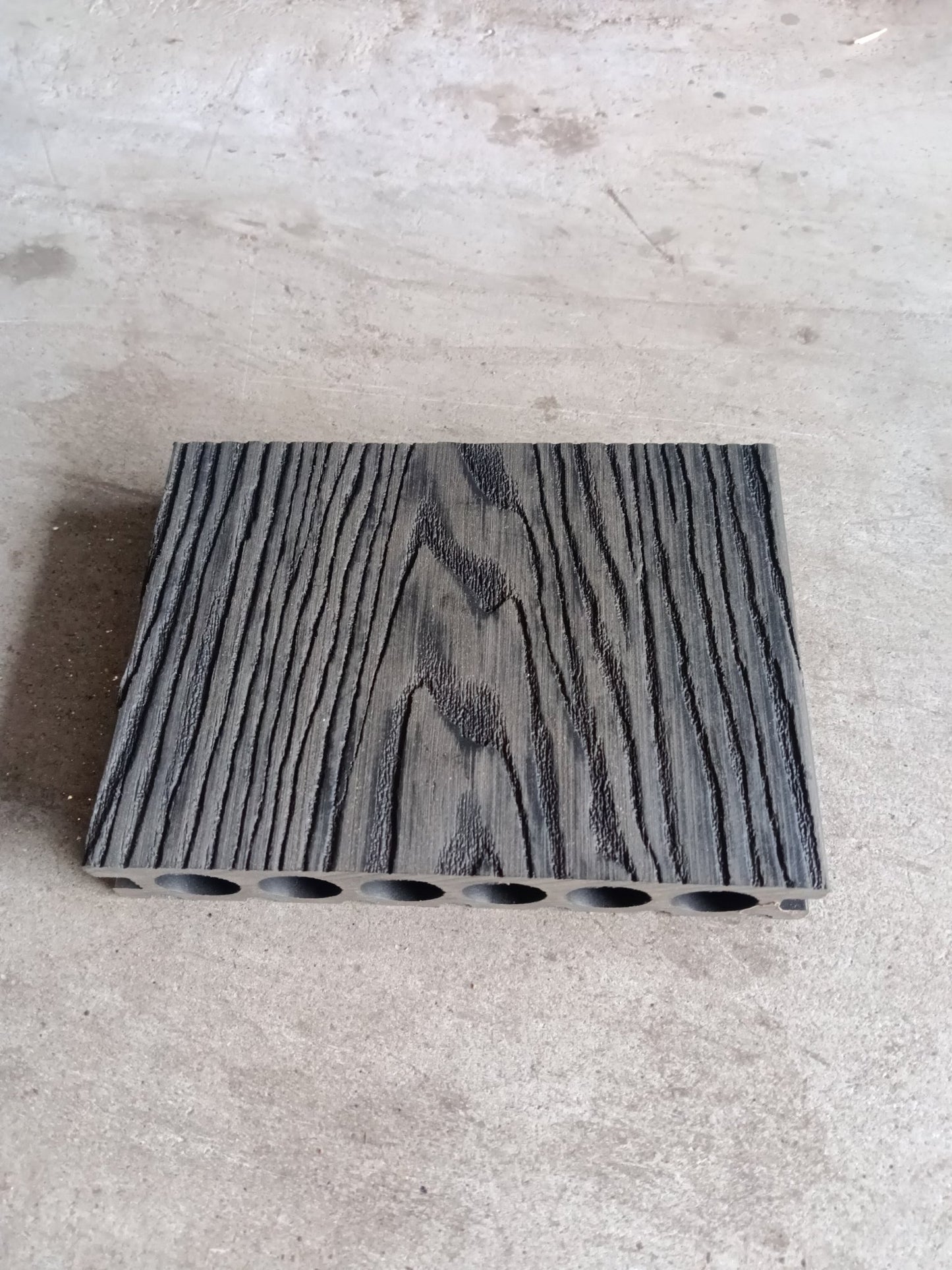3D Wood Grain WPC Decking System 22 Sqft Pack Boards Keel Edge Trim & Fasteners - with Charcoal | Sold by Uncle Wiener's Wholesale
