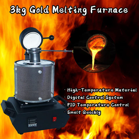 3KG Gold & Metal Melting Furnace 2100W – High - Temp Electric Smelter 2000°F | 110V - with | Sold by Uncle Wiener's Wholesale