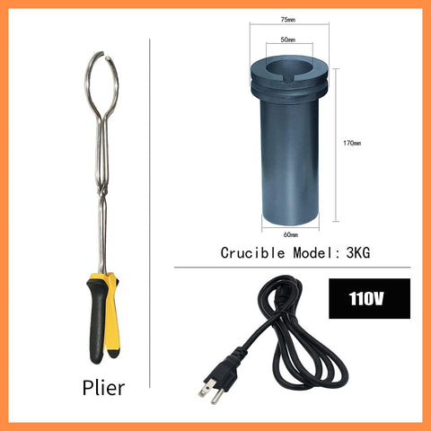 3KG Gold & Metal Melting Furnace 2100W – High - Temp Electric Smelter 2000°F | 110V - with | Sold by Uncle Wiener's Wholesale