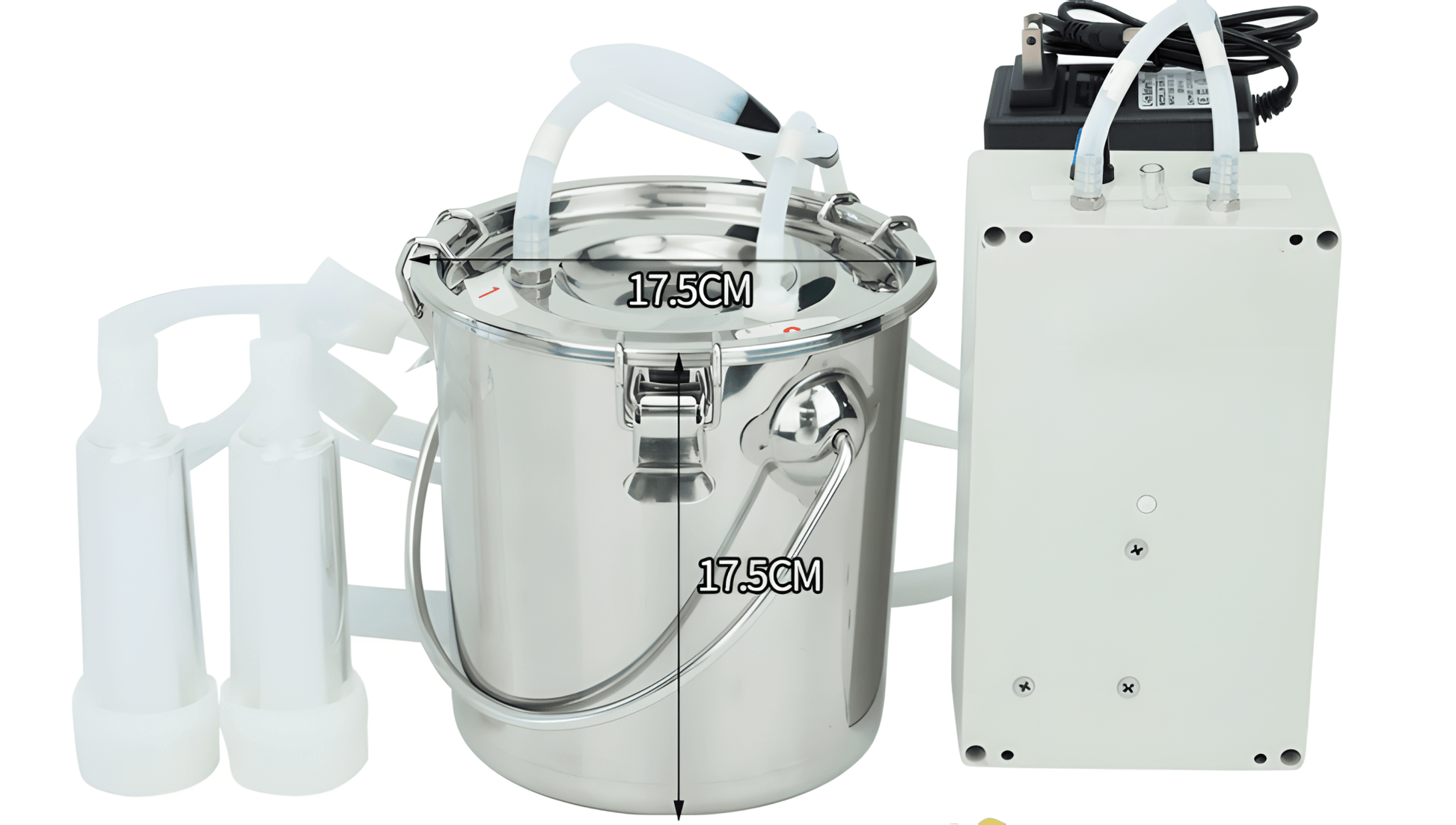 3L Goat Milking Machine Rechargeable Stainless Steel Bucket GM003 - General Equipment with | Sold by Uncle Wiener's Wholesale