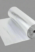 Roll of Reflective Foil Bubble Insulation – 4 FT x 25 FT

Close-up of Bubble Film Core Laminated with Foil Layers

Cross-Section of Reflective Insulation Showing 2-Layer Foil

Foil Bubble Roll Partially Unrolled for Indoor Gardening
