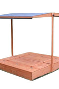 4 Ft x 4 Ft Fir Wood Sandbox with Canopy – Spacious Kids’ Sand Play Box C974 - with | Sold by Uncle Wiener's Wholesale