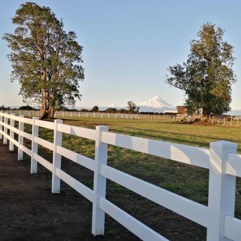 4 ft x 8 ft White 3 - Rail Ranch Fence Starter Kit RRFST8 - with Starter Kit | Sold by Uncle Wiener's Wholesale