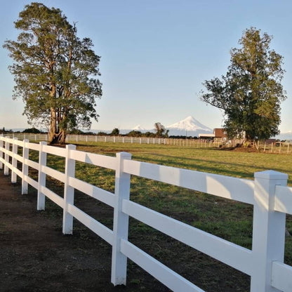 4 ft x 8 ft White 3 - Rail Ranch Fence Starter Kit RRFST8 - with Starter Kit | Sold by Uncle Wiener's Wholesale