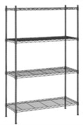 4 - Layer Black Wire Storage Rack – Durable Steel Organizer for Home, Garage, or Office | SKU: AMHWS1393 - with | Sold by Uncle Wiener's Wholesale