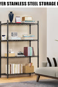 4 - Layer Black Wire Storage Rack – Durable Steel Organizer for Home, Garage, or Office | SKU: AMHWS1393 - with | Sold by Uncle Wiener's Wholesale