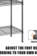 4 - Layer Black Wire Storage Rack – Durable Steel Organizer for Home, Garage, or Office | SKU: AMHWS1393 - with | Sold by Uncle Wiener's Wholesale